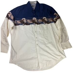 Vintage Mens Cumberland Outfitters Bald Eagle Americana  XXL Shirt